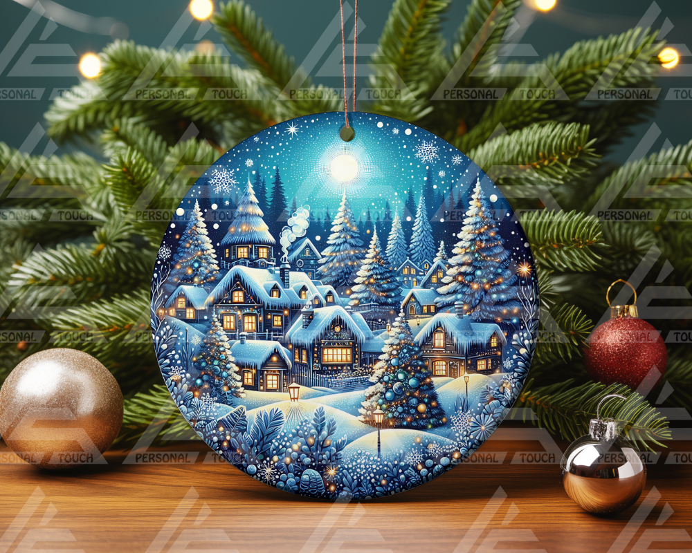 Glass Ornaments - Moonlight Snow #1