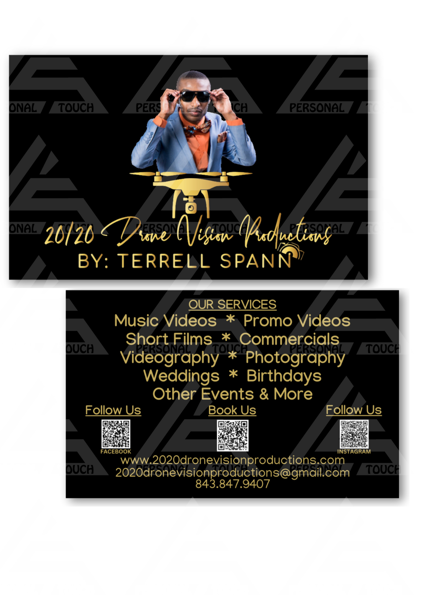 Custom Full-Color Double-Sided Business Cards - Photography & Media Industry