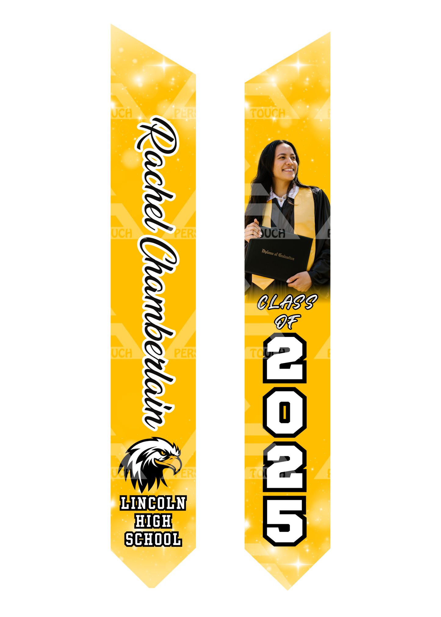 Adult Grad Sash / Stole - Black & Gold