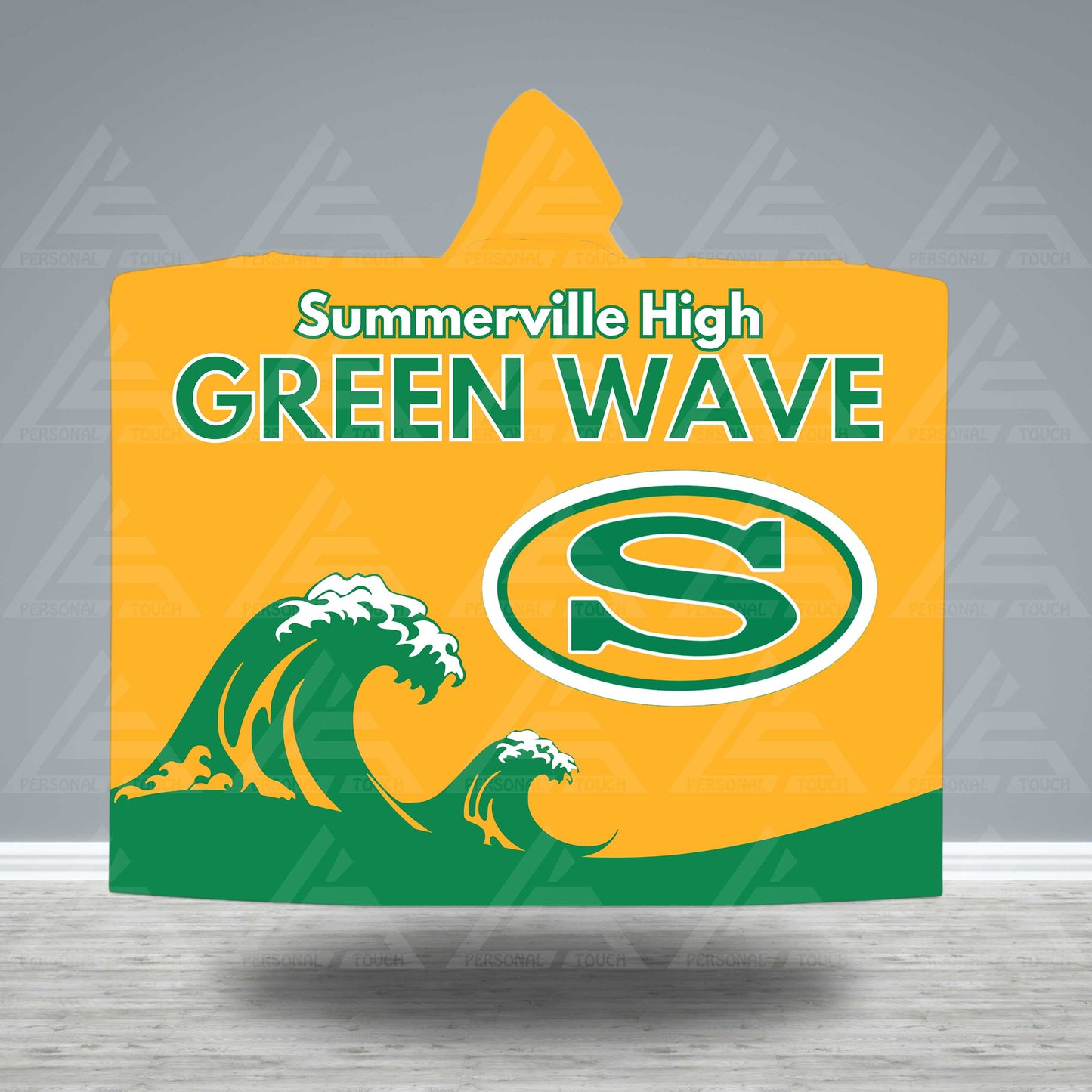 Summerville High Green Wave Hooded Blanket