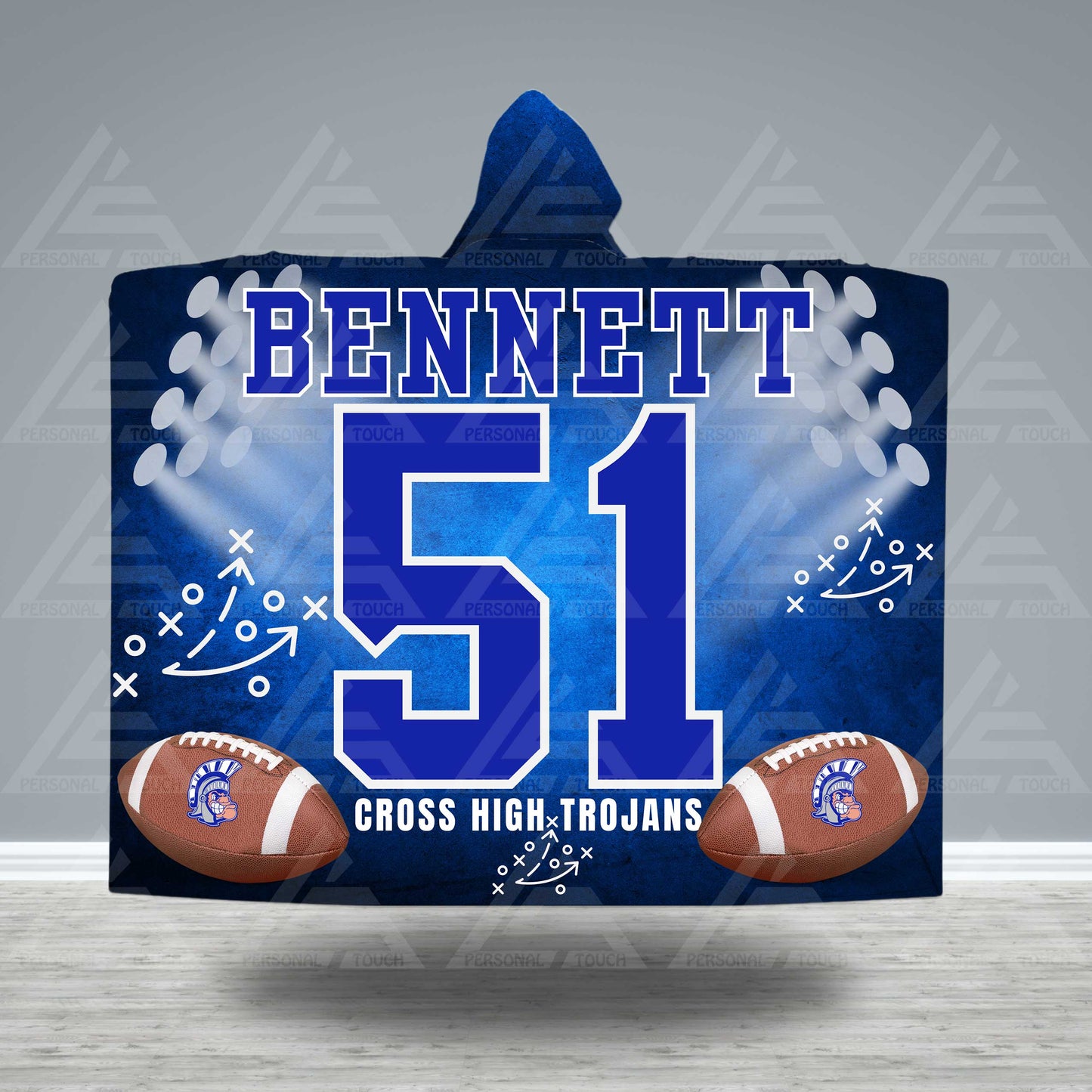 Personalized Sports Jersey Hooded Blanket