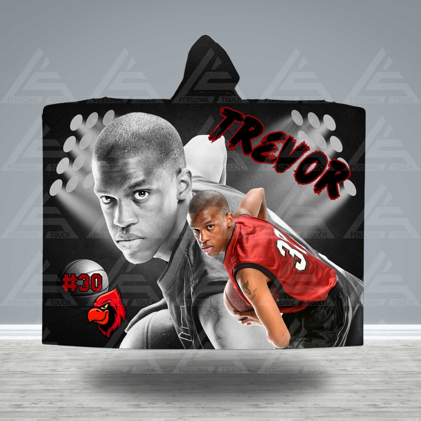 Custom Sports Photo Hooded Blanket