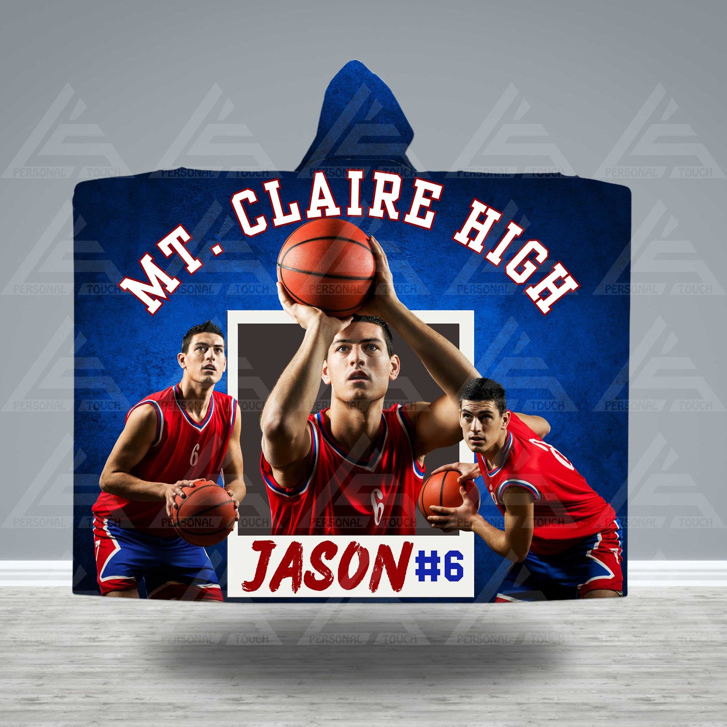 Custom Sports Photo Hooded Blanket