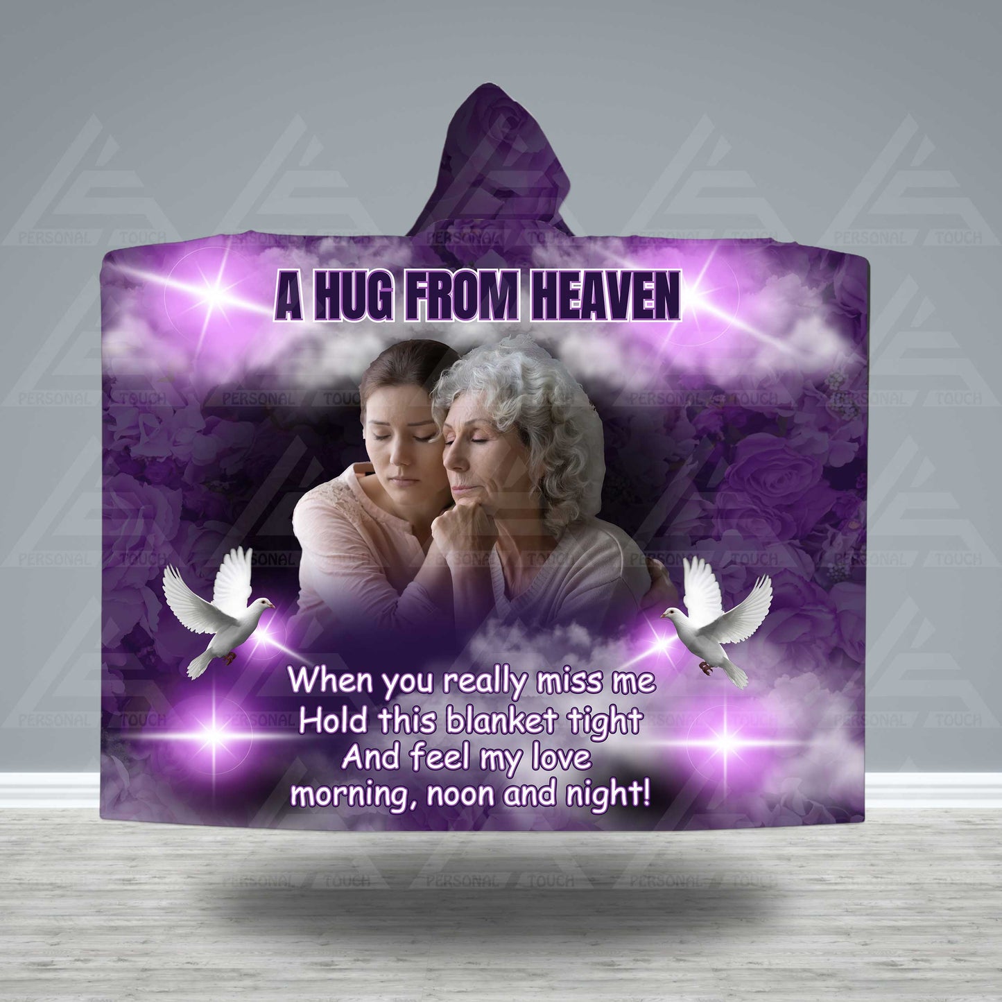 Hugs from Heaven Hooded Blanket (purple)