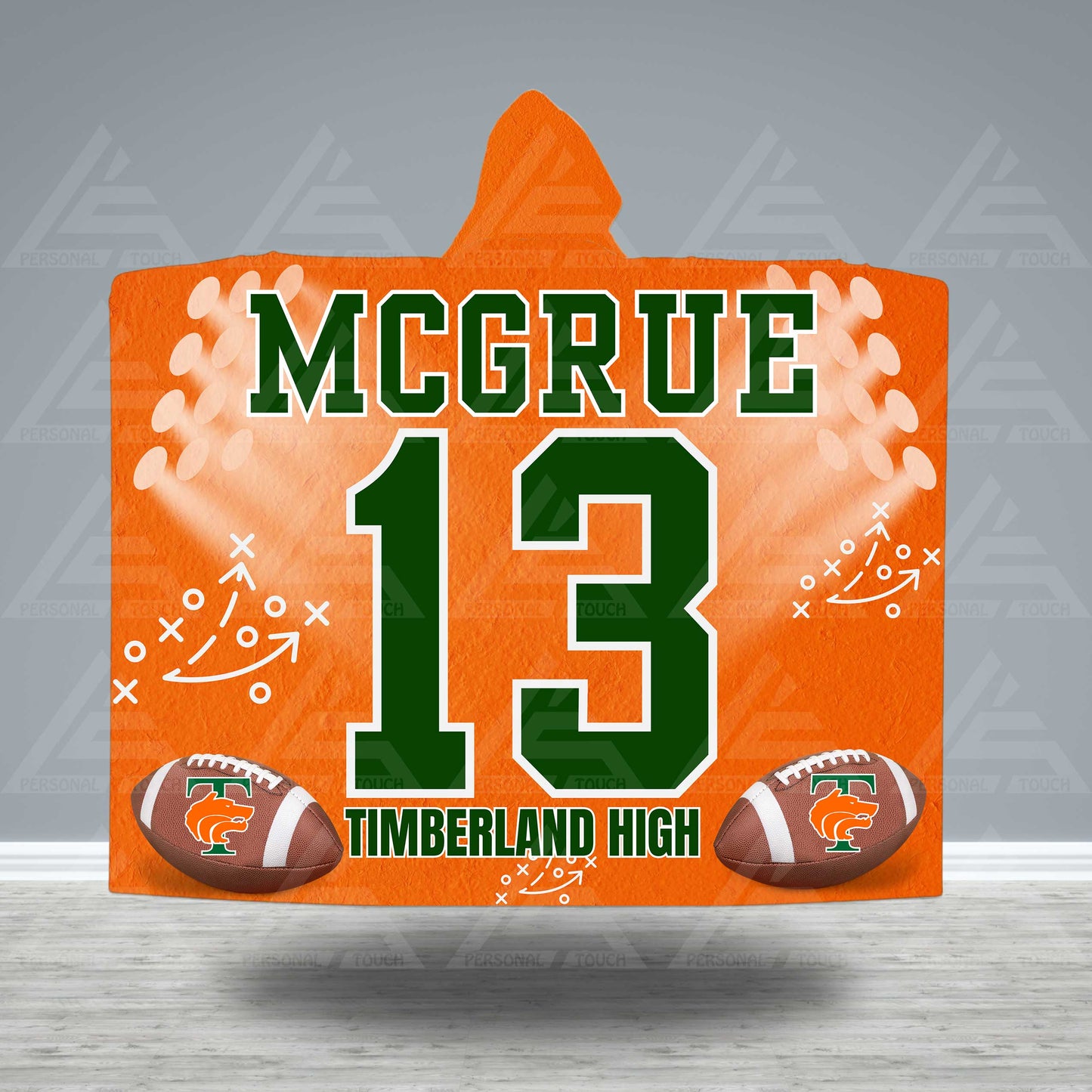 Personalized Sports Jersey Hooded Blanket