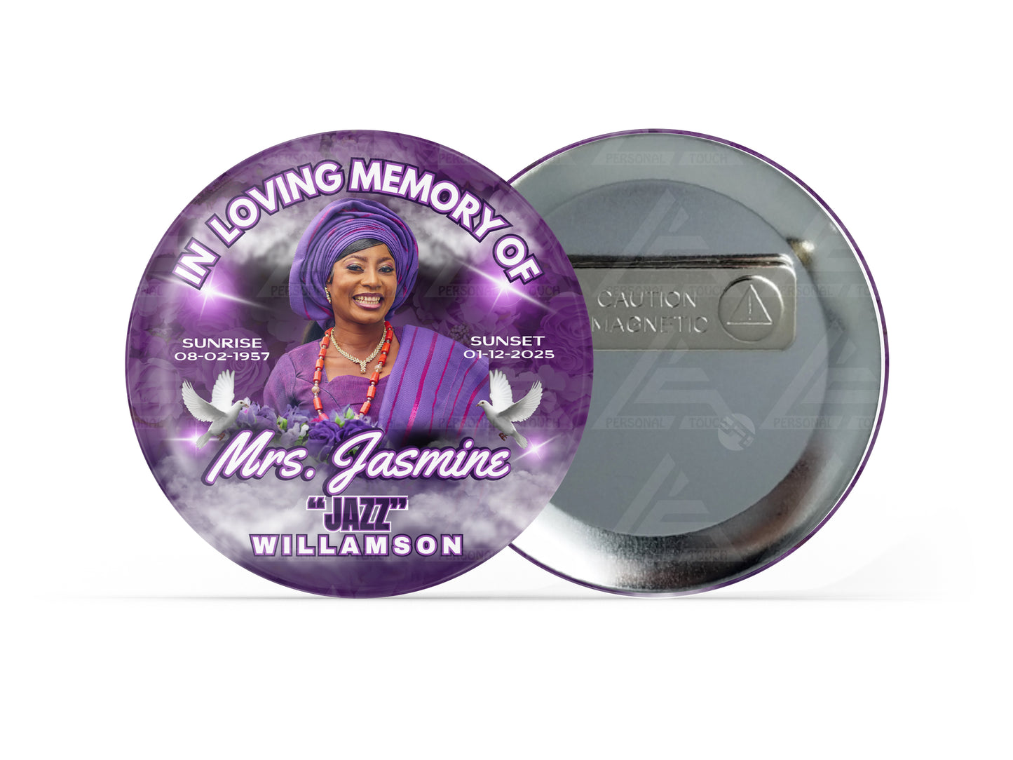 Memorial Badge Buttons (purple)