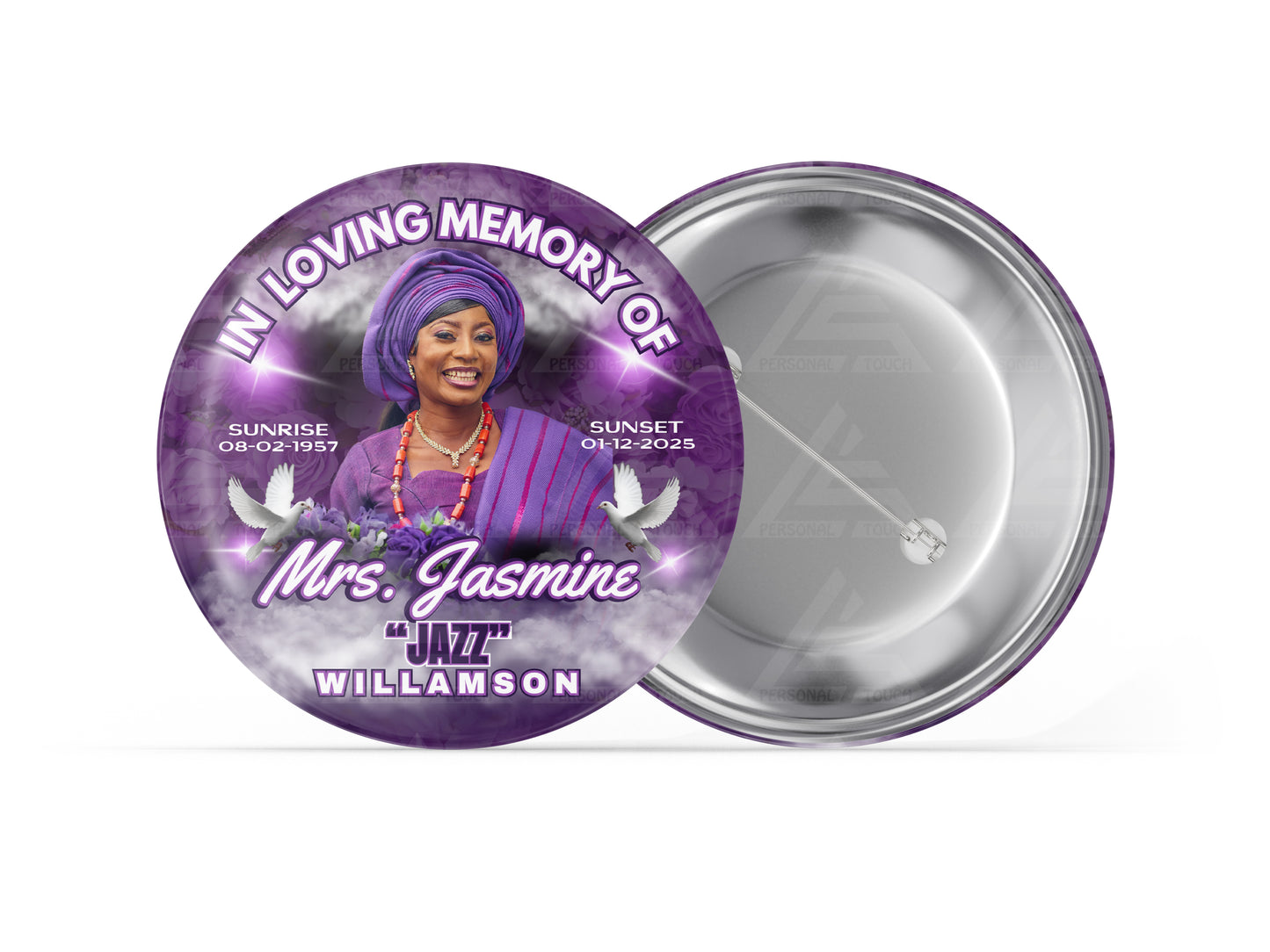 Memorial Badge Buttons (purple)