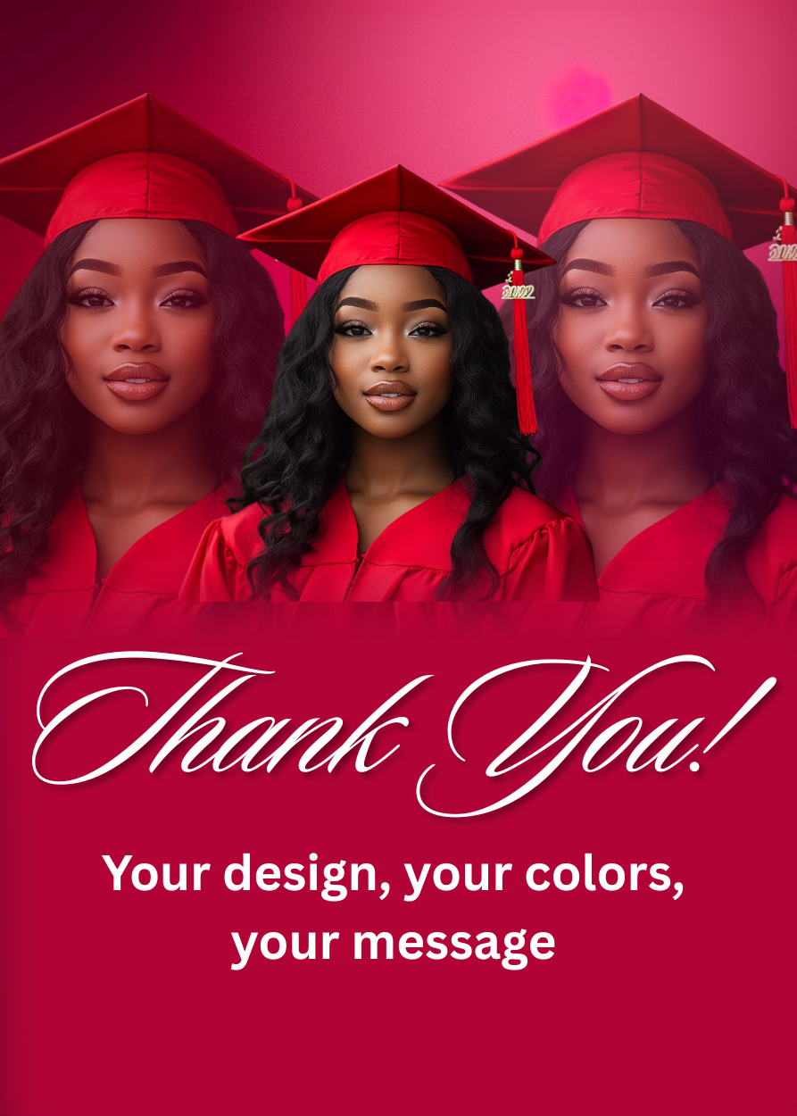 Custom Graduation Thank You Notes (Your Design, Your Colors)