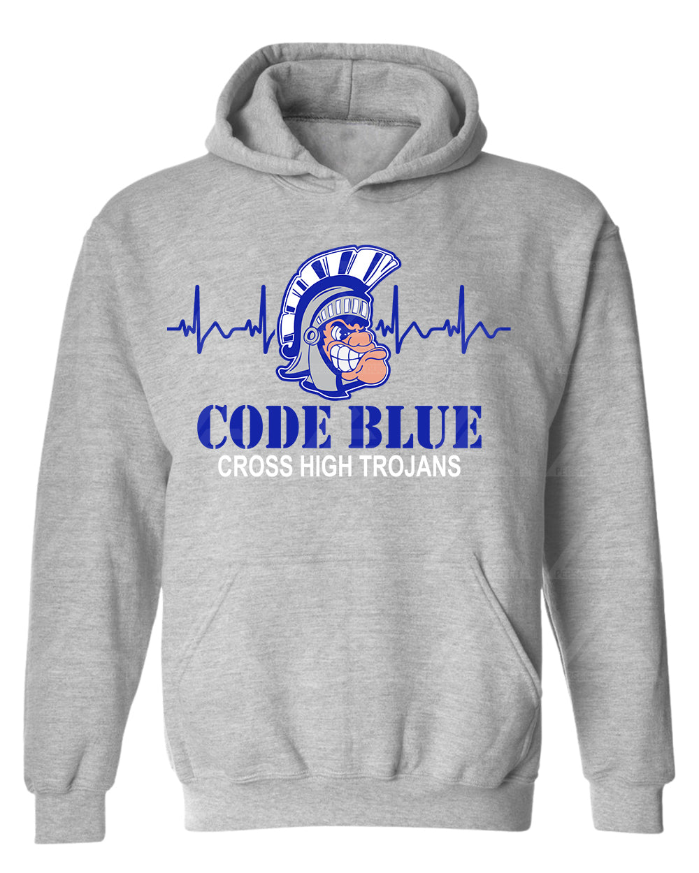 Cross High Code Blue Hoodie-Gray