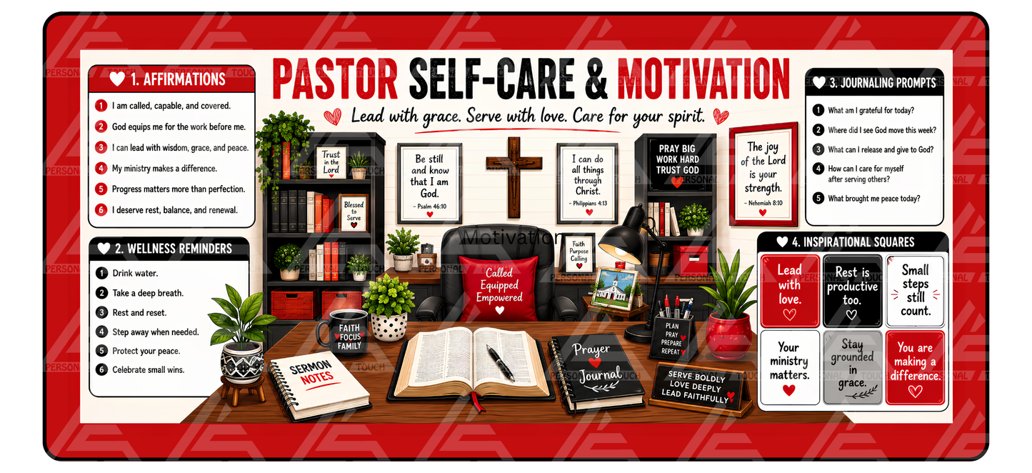 Pastor's Self-Care Desk Mat (Red)