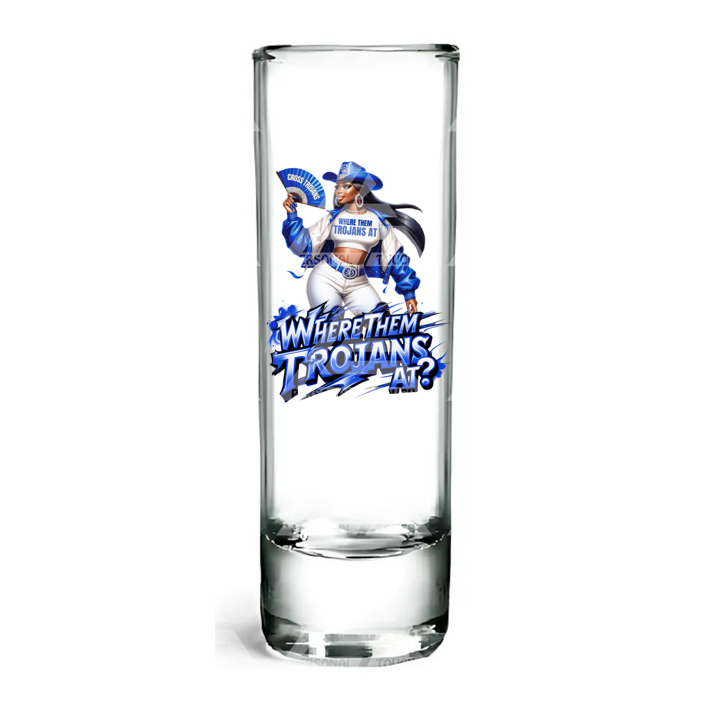2.0 oz Clear Tall Shot Glasses (Where Them Trojans At?)