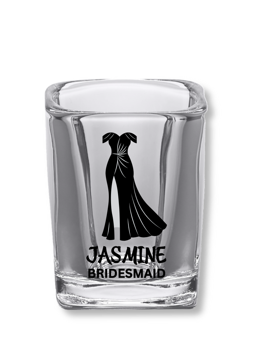 2.2 oz Square Clear Shot Glasses (Female #2)