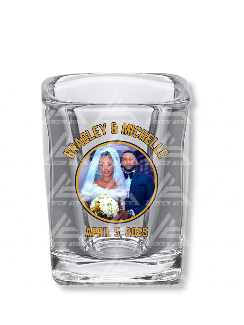 2.2 oz Square Clear Shot Glasses (Wedding Photo #1)