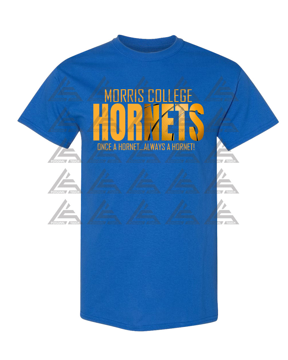 Morris College Hornets Basketball Tee-Royal Blue