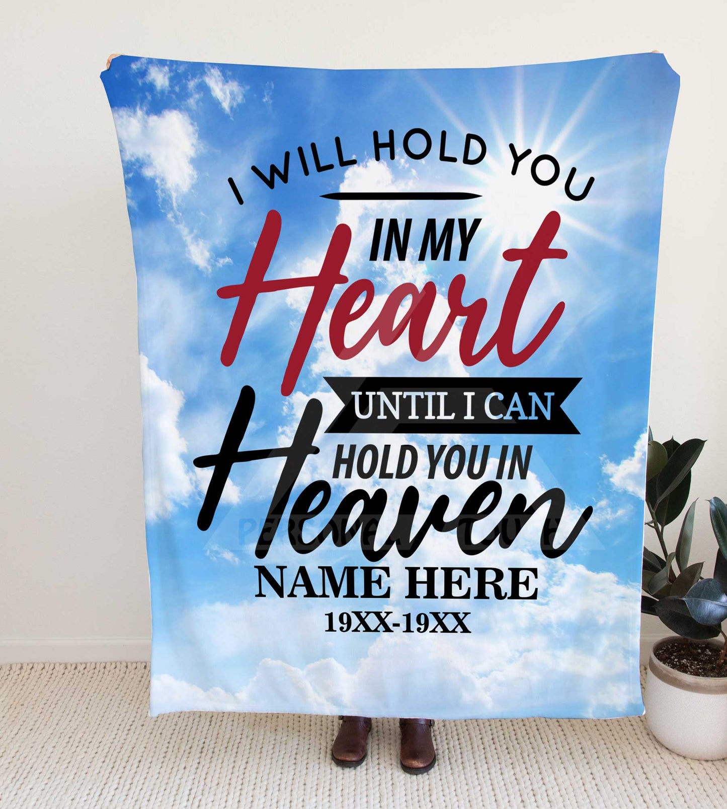 Personalized Blue Skies Memorial Throw Blanket - Child