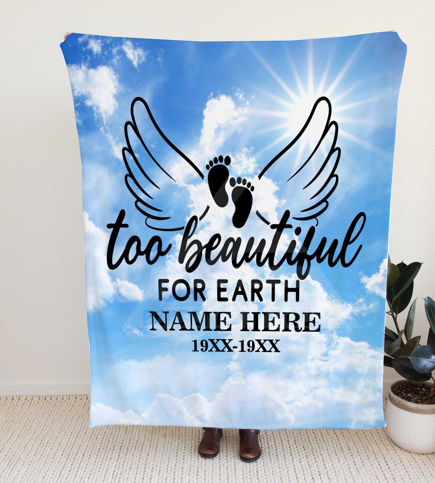 Personalized Blue Skies Memorial Throw Blanket - Child