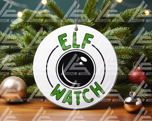 Glass Ornaments - Elf Watch - White