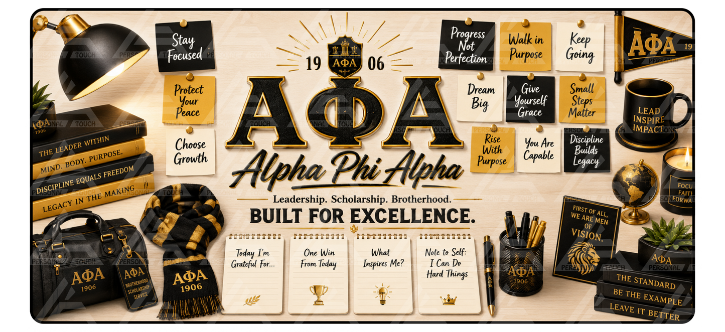 Divine 9 - Alpha Phi Alpha Motivation Desk Mat