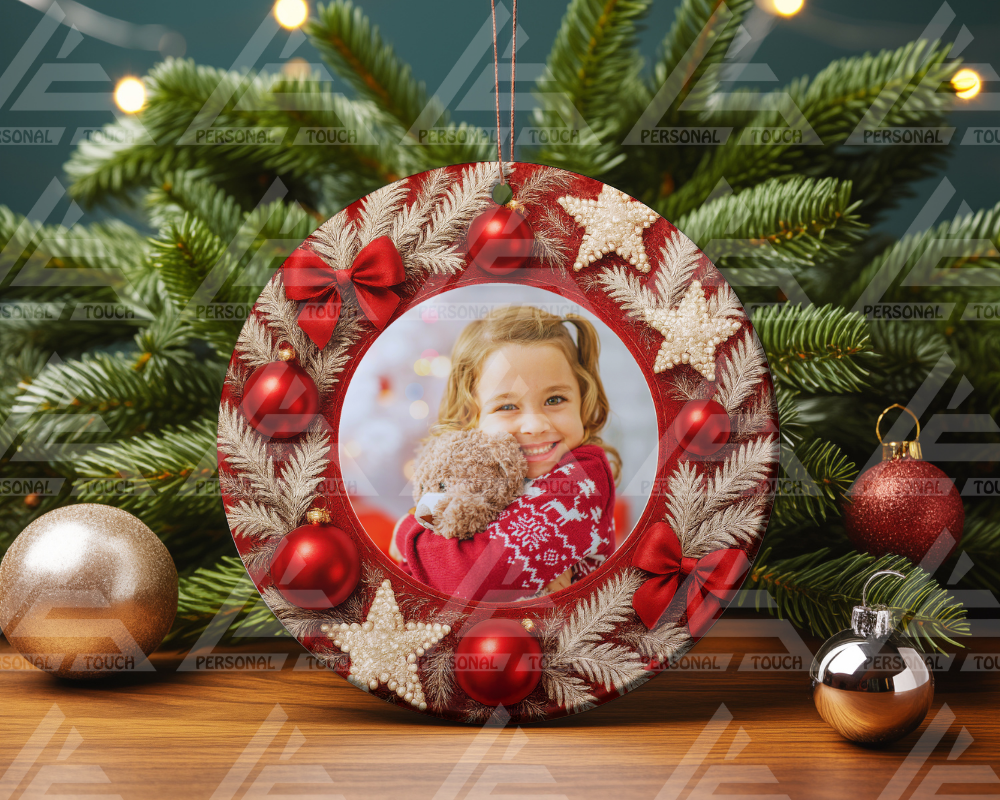 Glass Ornaments - Red Wreath Photo #2