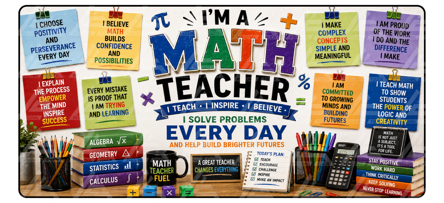 Math Teacher Affirmation Desk Mat