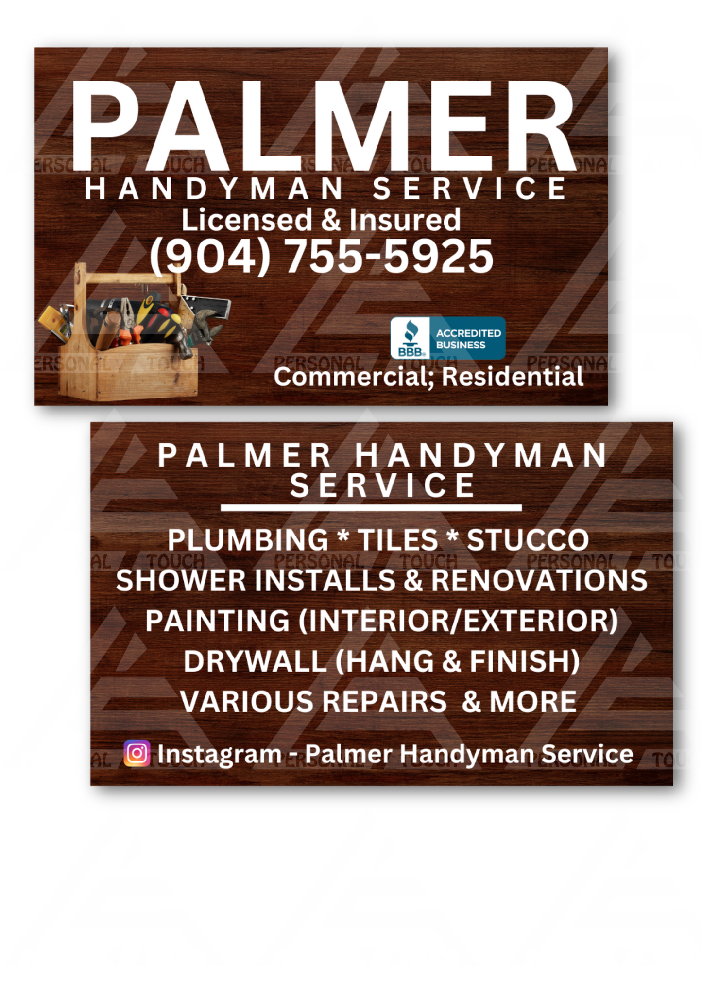 Custom Full-Color Double-Sided Business Cards -Construction
