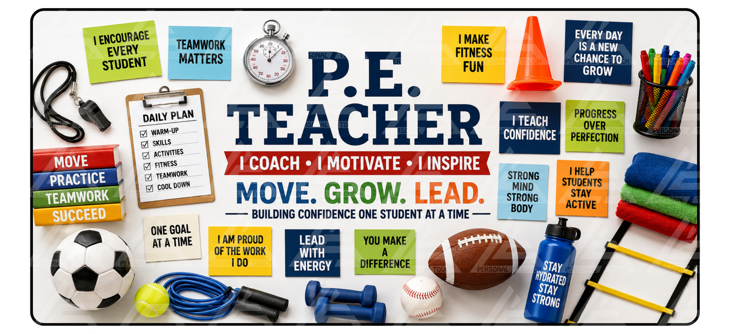 Physical Ed. (P.E.) Teacher Motivation Desk Mat