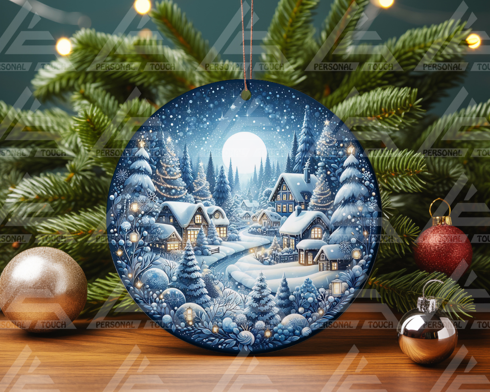 Glass Ornaments - Moonlight Snow #2