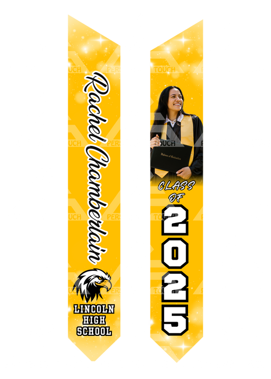 Adult Grad Sash / Stole - Black & Gold