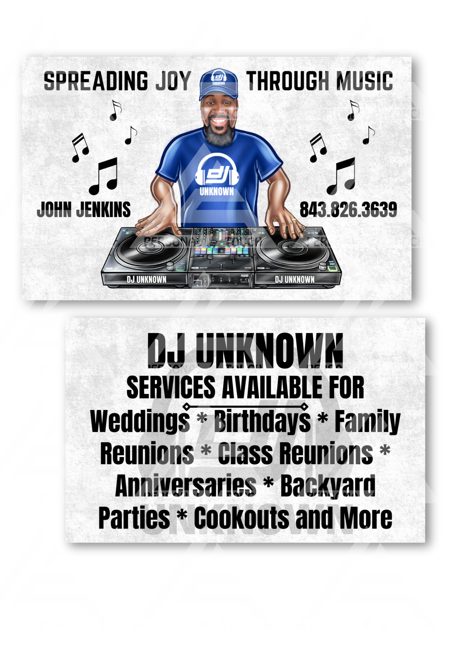 Custom Full-Color Double-Sided Business Cards - DJ & Musical Industry