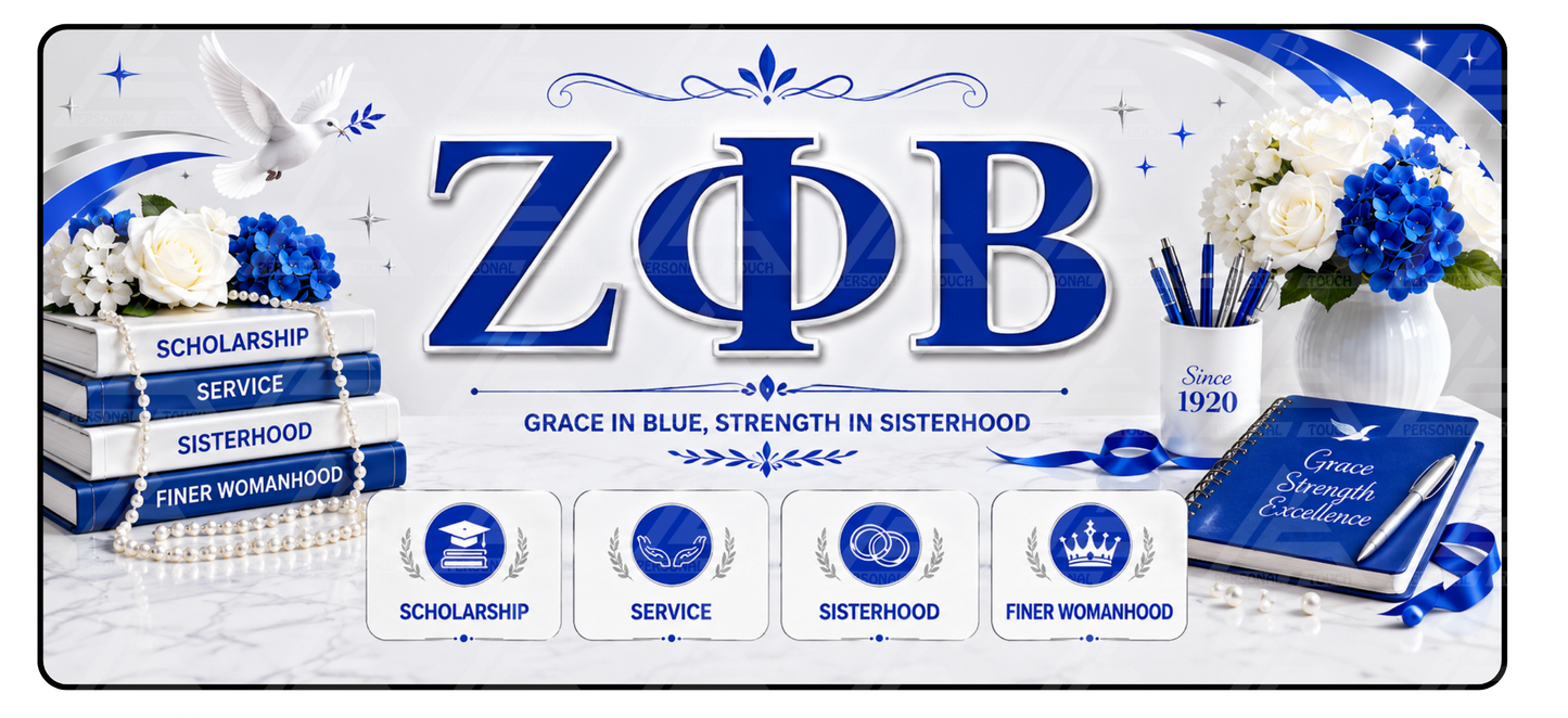 Divine 9 - Zeta Phi Beta Desk Mat