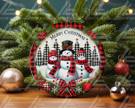 Glass Ornaments - Merry Christmas Plaid