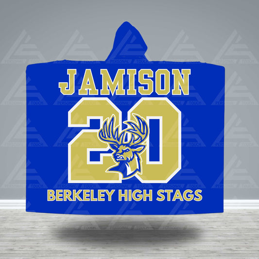 Personalized Sports Jersey Hooded Blanket
