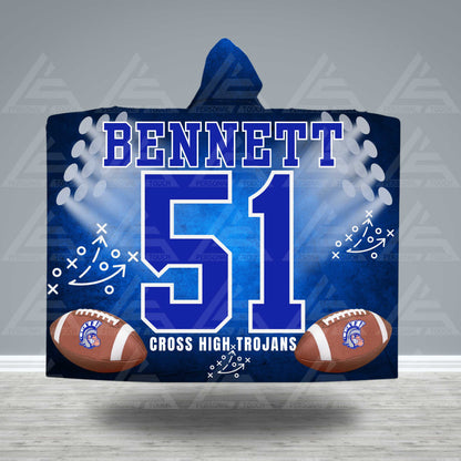 Personalized Sports Jersey Hooded Blanket