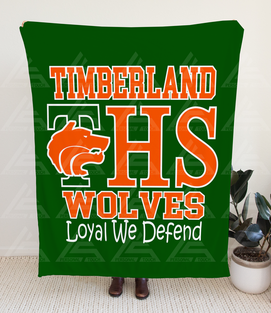 Timberland Wolves Blanket (green)