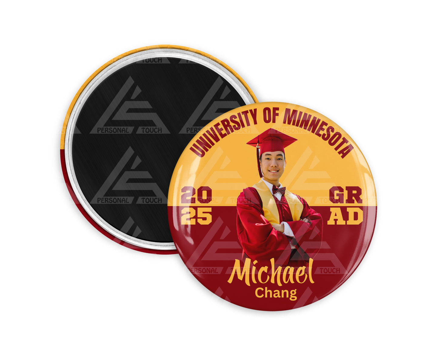 Fridge Magnet - Graduation Half-Circle (burgundy/gold)