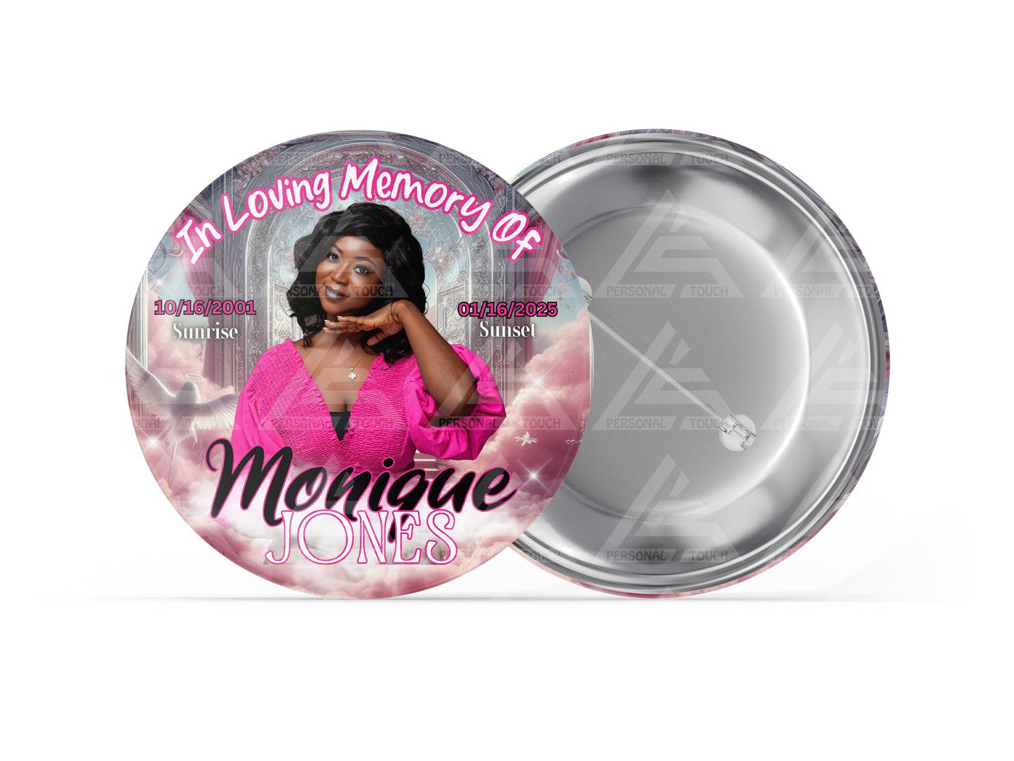 Memorial Badge Button (Pink)