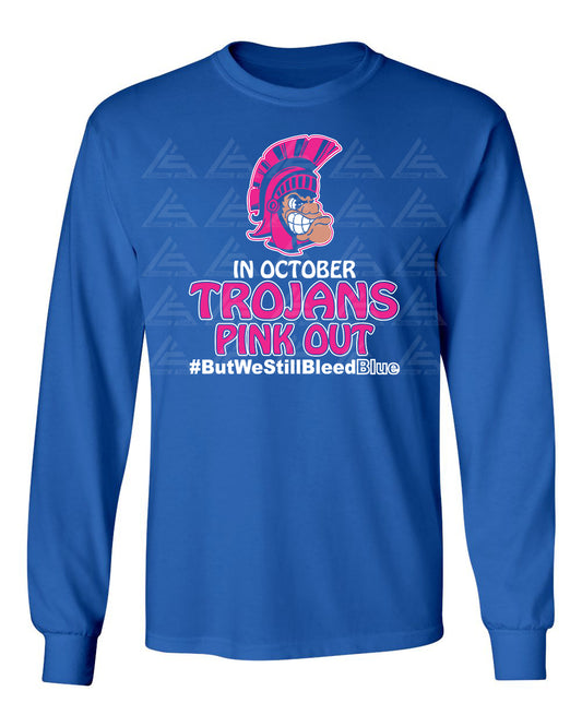 Trojan PINK OUT Cancer Awareness Long Sleeve Tee-Royal