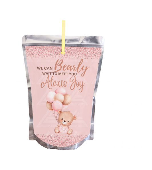 Custom Baby Shower "It's a Girl" Juice Pouch Party Favor