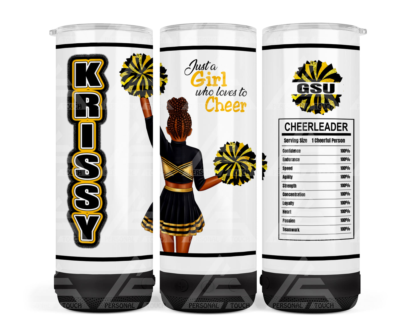 Speaker Tumbler (Cheerleader - Black/Gold)