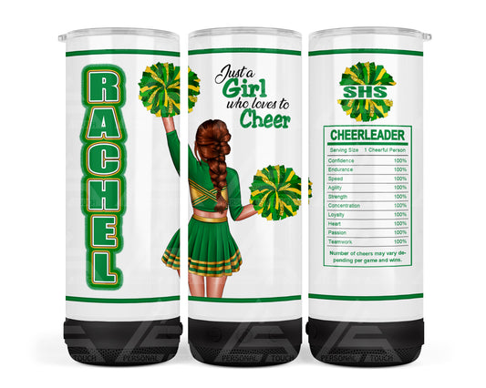 Speaker Tumbler (Cheerleader - Green/Gold)