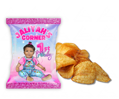 Custom-Cartoon Birthday Potato Chip Party Favor