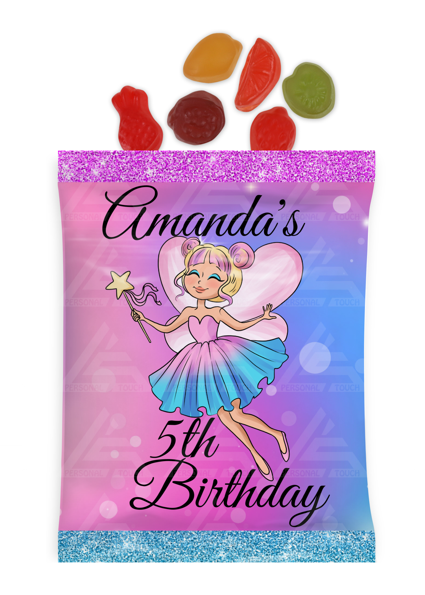 Personalized Fairy Fruit Snack Party Favor