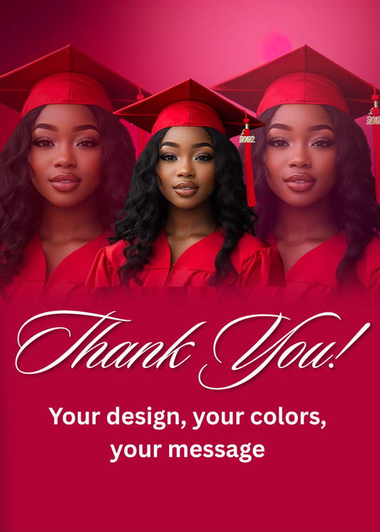 Custom Graduation Thank You Notes (Your Design, Your Colors)
