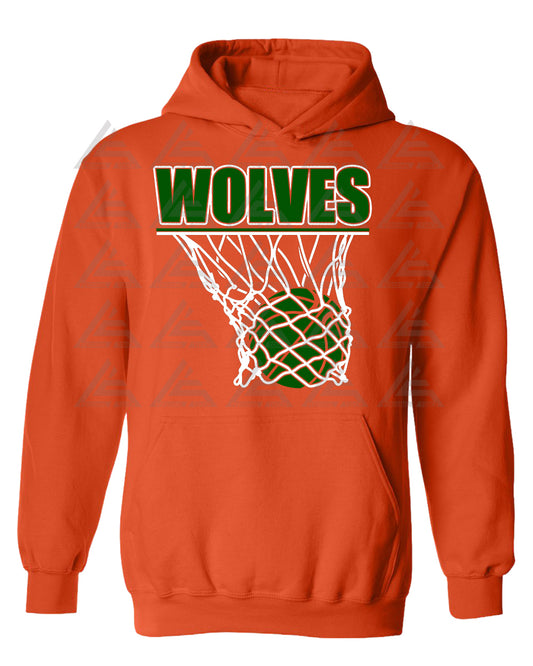 Wolves Basketball Hoodie - Orange