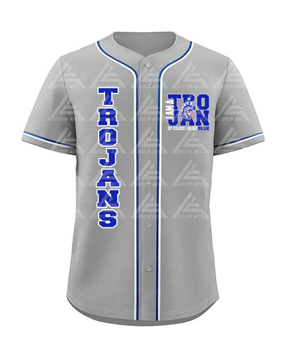 I am a Trojan...I Bleed Blue Baseball Jersey