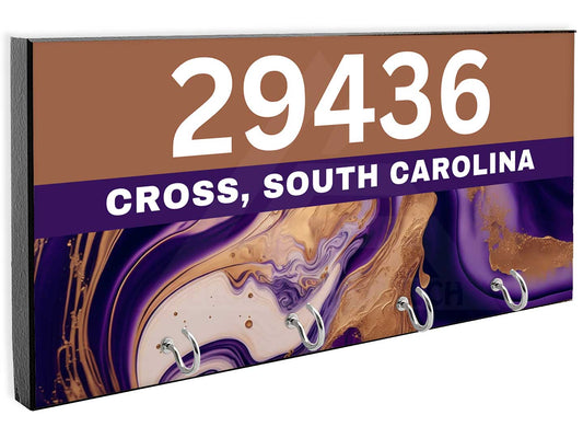 Cross SC Key Hanger - Purple & Tan