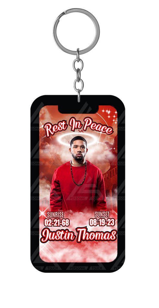 Rest in Peace Phone Call Keychain