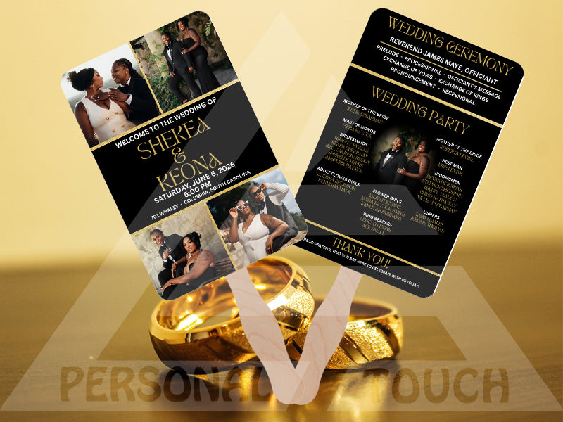 Custom Wedding Program Fan