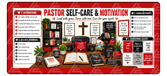 Pastor's Self-Care Desk Mat (Red)
