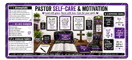 Pastor's Self-Care Desk Mat (Purple)